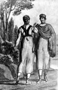 Romantiškas kuršių karalių vaizdavimas (XIX a. piešinys)