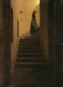 Caspar David Friedrich. Karolina ant laiptų. Apie 1825