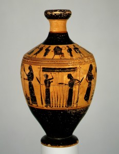 Moterys, dirbančios prie staklių. Lekitas. 550–530 pr. Kr. Iš: ww.metmuseum.org
