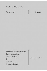 Mindaugas Nastaravičius. Antra dalis: eilėraštis. V.: Tyto alba, 2024. 72 p.