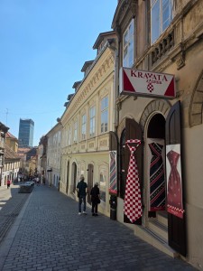 Kaklaraiščių parduotuvė Zagrebo senamiestyje